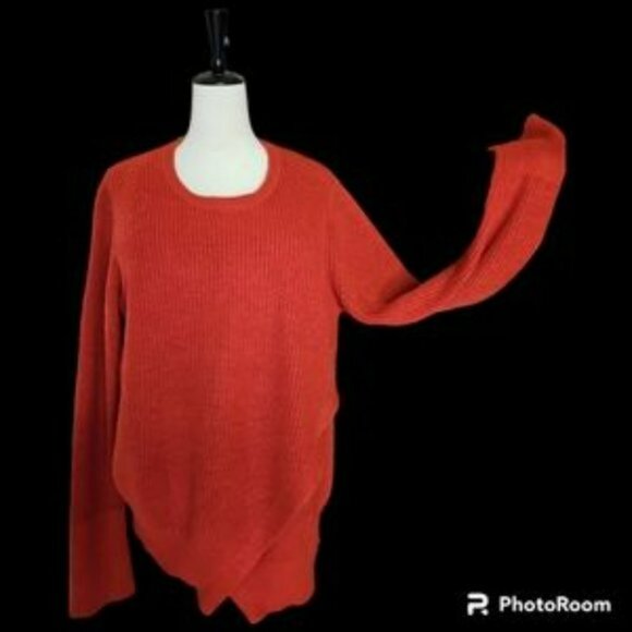 Banana Republic Wool Blend Pumpkin/Rust Orange Lagenlook Sweater size XL EUC - Picture 3 of 9